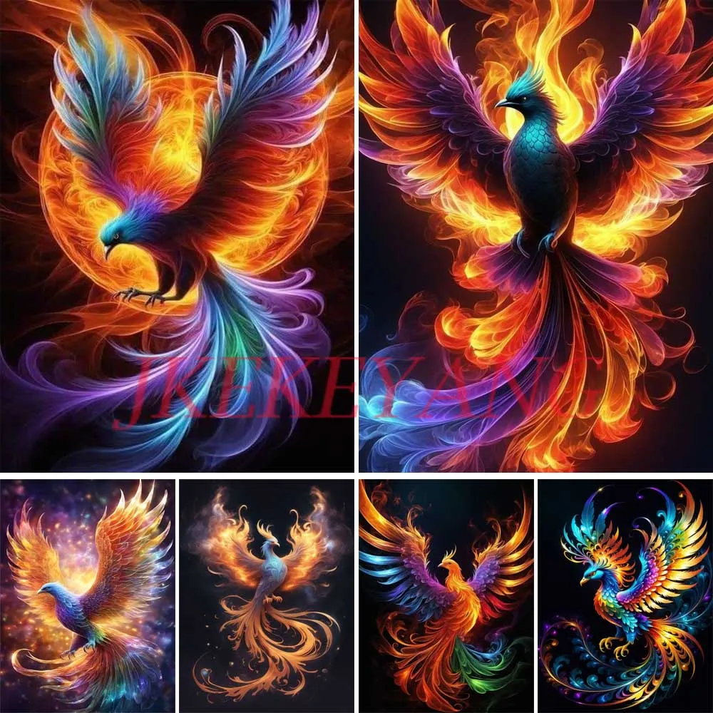 Full Square/Round Drill 5D DIY Diamond Painting Fire Phoenix Picture Diamond Embroidery Cross Stitch Home Decor