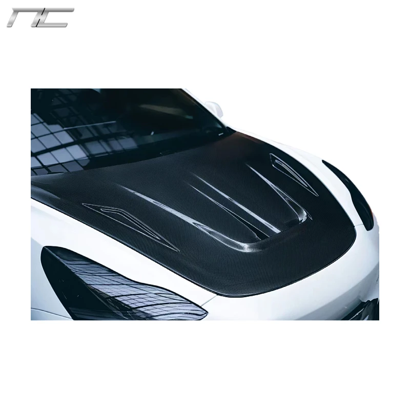 For tesla model3 cmst style modified carbon fiber hood cover real carbon fiber material modified cover hood