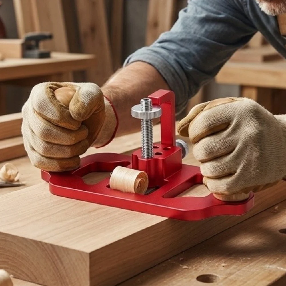 Hand Wood Planer with Router Plane Features Including Adjustable Fence Support and Blade Exposure Control for Wood Finishing