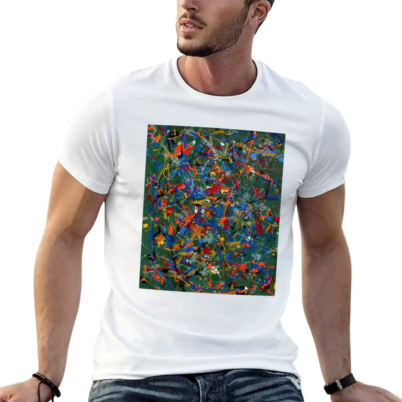Abstract #17 T-Shirt man t shirts for men t shirt man casual cotton t shirt pack T-shirt