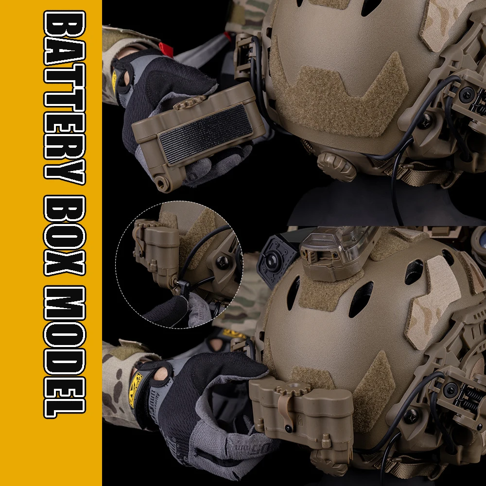 Airsoft FAST Helmet Tactical Folding Panoramic GPNVG 18 Night Vision Goggles Model Set with 2 in 1 GEN 6 Headset Camo Hook Patch - Image 6