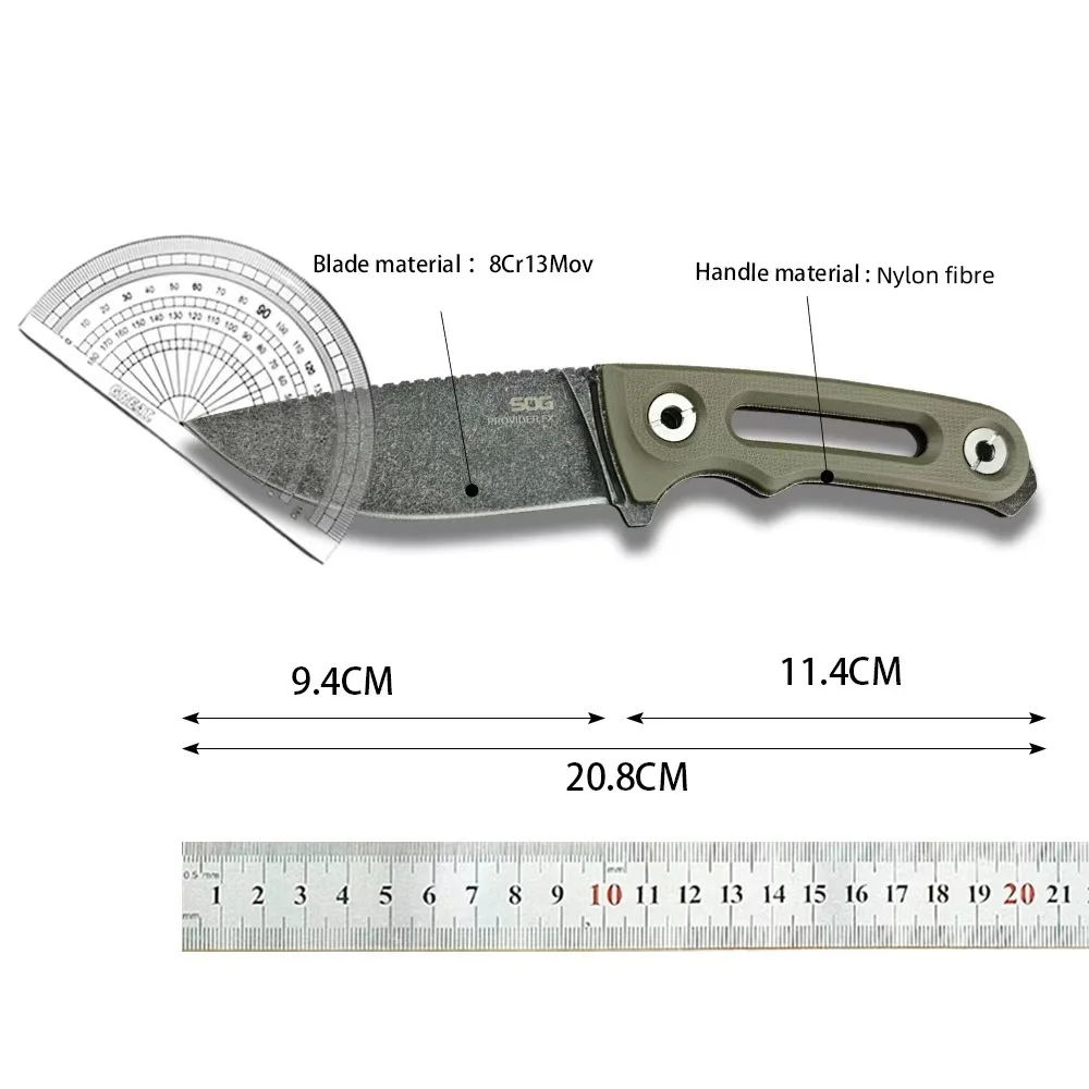 Tops Provider FX Combat Fixed Knife 154CM Blade Green G10 Handle Outdoor Portable Tactical Knife Camping Hunting EDC Multitool