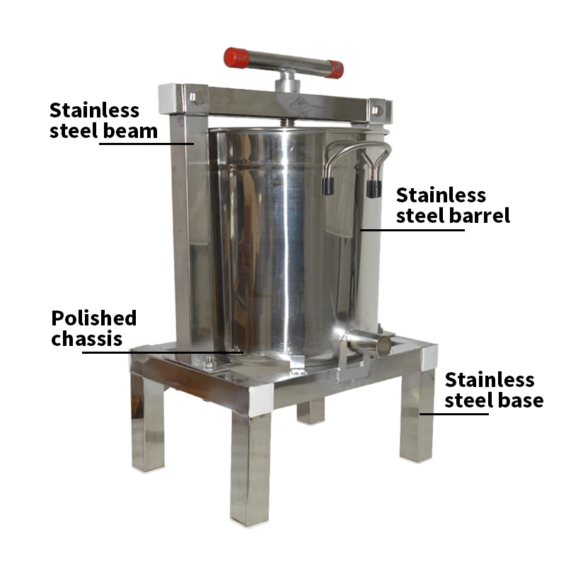 手動ハニープレス機ステンレス鋼ハニー押出機ハニーローリングミルマシン完全密閉ワックスハニープレッサー養蜂