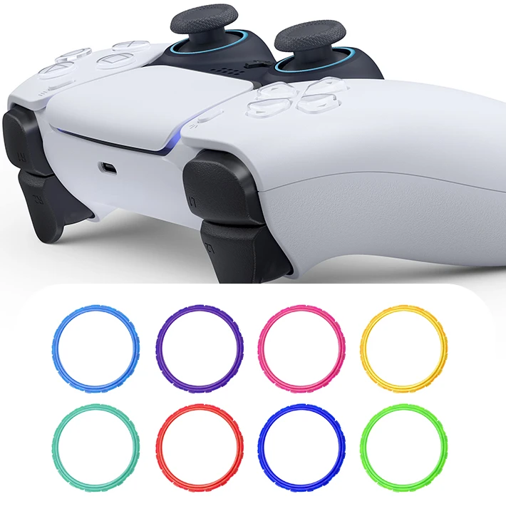 Dly Replacement Joystick Ring for Sony PS5 Controller Decoration Multi Color Transparent Ring Cover