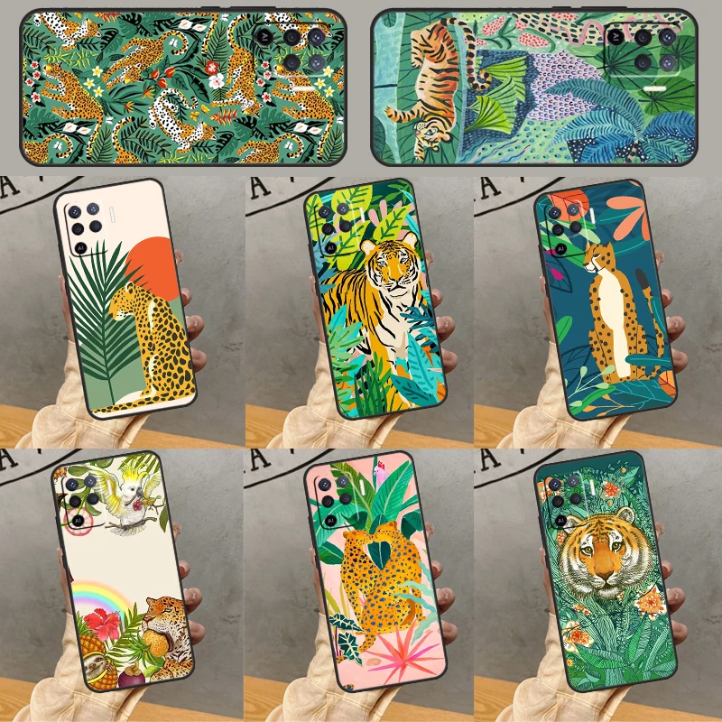 art jaguar aesthetic For OPPO A74 A94 A54S A96 A76 A16 A77 A17 A15 A78 A57S A5 A9 A31 A53 A52 A72 A91 A53S Case