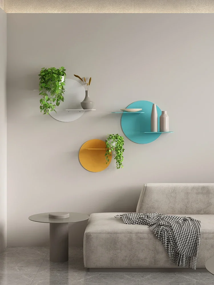 Wall Hanging Rack Room Background Decoration Storage Plant Potted