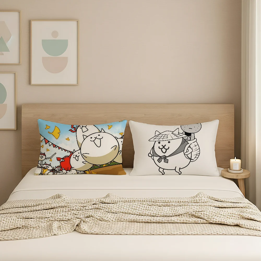 Game cute T-The B-Battle C-Cats  Pillow Case Suitable for Office Bedroom Sofa Home Decoration Rectangle Cushions