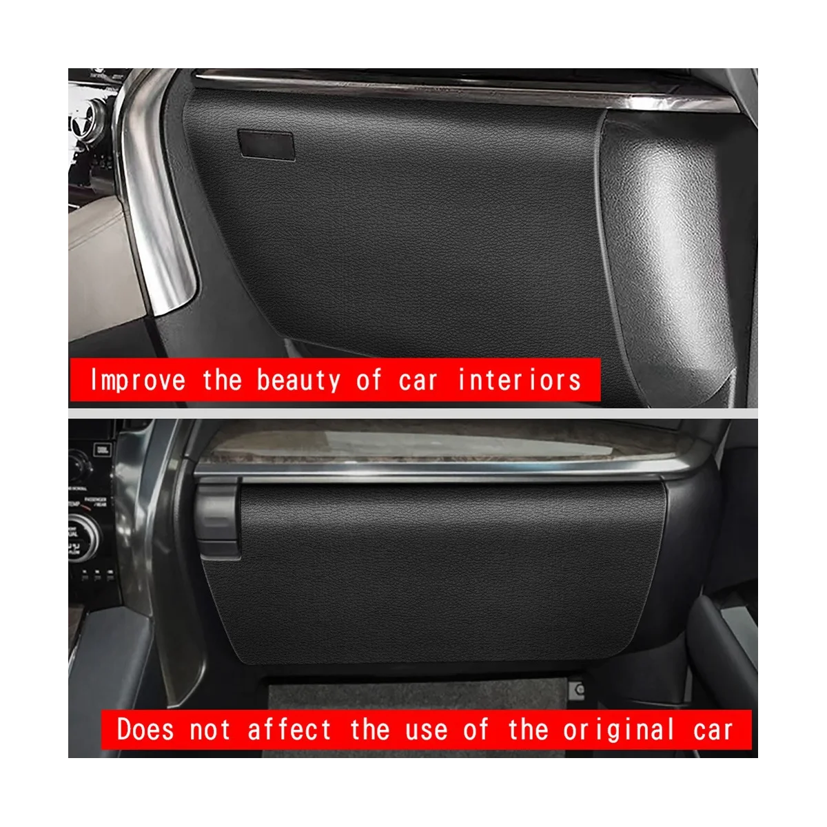 Car Lychee Skin Leather Storage Glove Box Protector Pad Anti-Kick Pad Anti-Dirty Pad Mat Cover for Alphard image 3