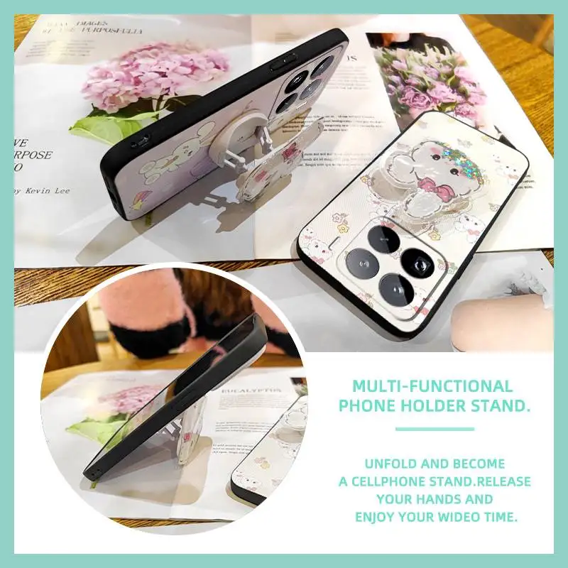 quicksand Rotatable stand Phone Case For Xiaomi15 Pro/Mi15 Pro protective phone lens protection glisten Simplicity TPU