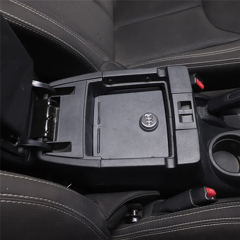

ABNF!Center Console Lock Safe Box For 2011-2017 Jeep Wrangler JK Armrest Vault Organizer Tray With 3 Digit Combo Password
