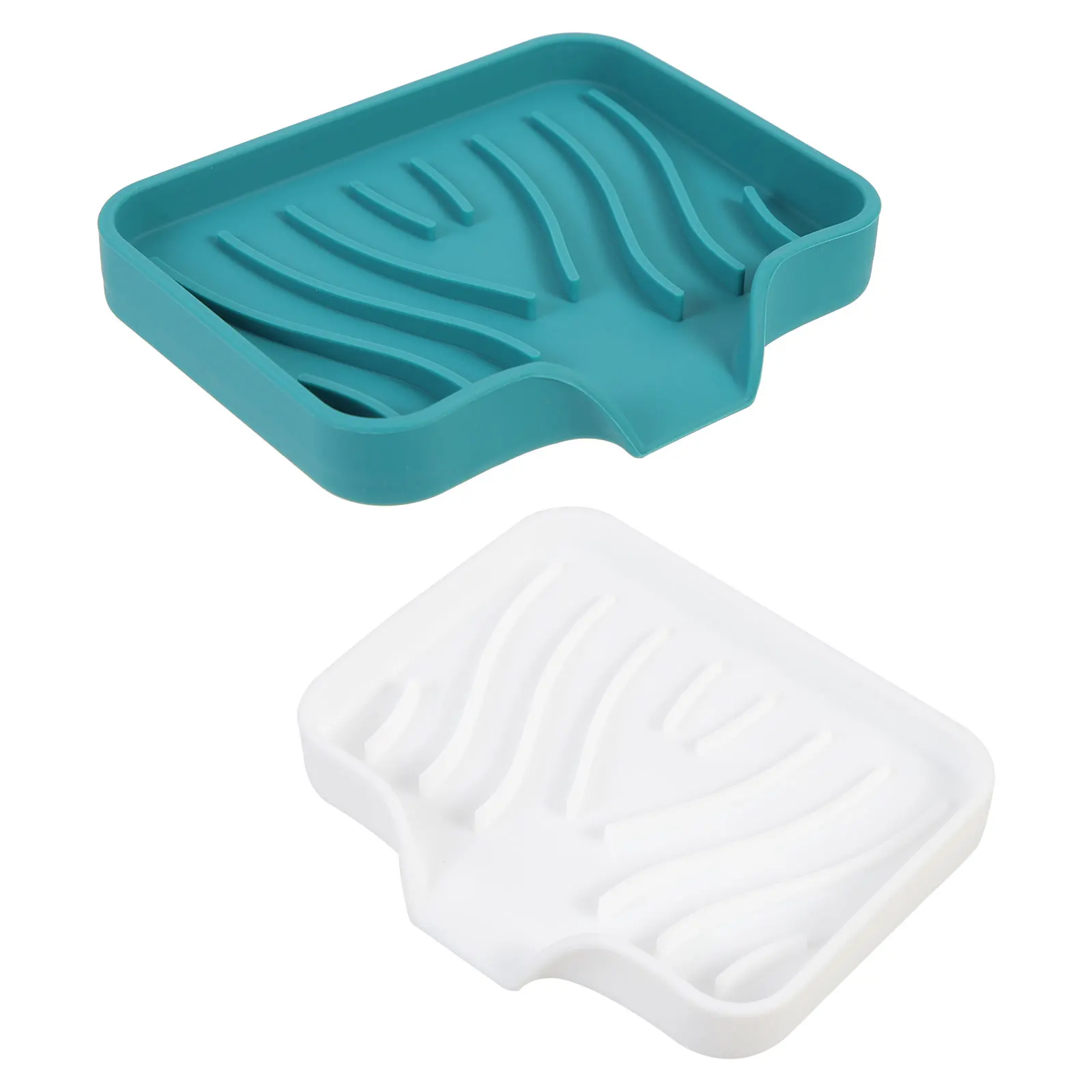 

2Pcs Soap Drainer Dish Container Tray Holder Bathroom Kitchen Travel Silicone Storage Rack Household Accessories