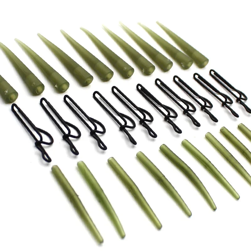 

30pcs Carp Fishing Accessories Lead Clip Quick Change Swivel Tail Rubber Anti Tangle Sleeves for Carp Rigs Coarse Fishing Tackle