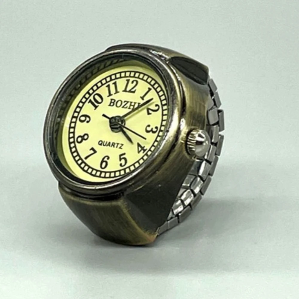 Vintage Roman Numeral Ring Watch for Men and Women To Check Time Compact Mini Finger Watches Party Banquet Jewelry