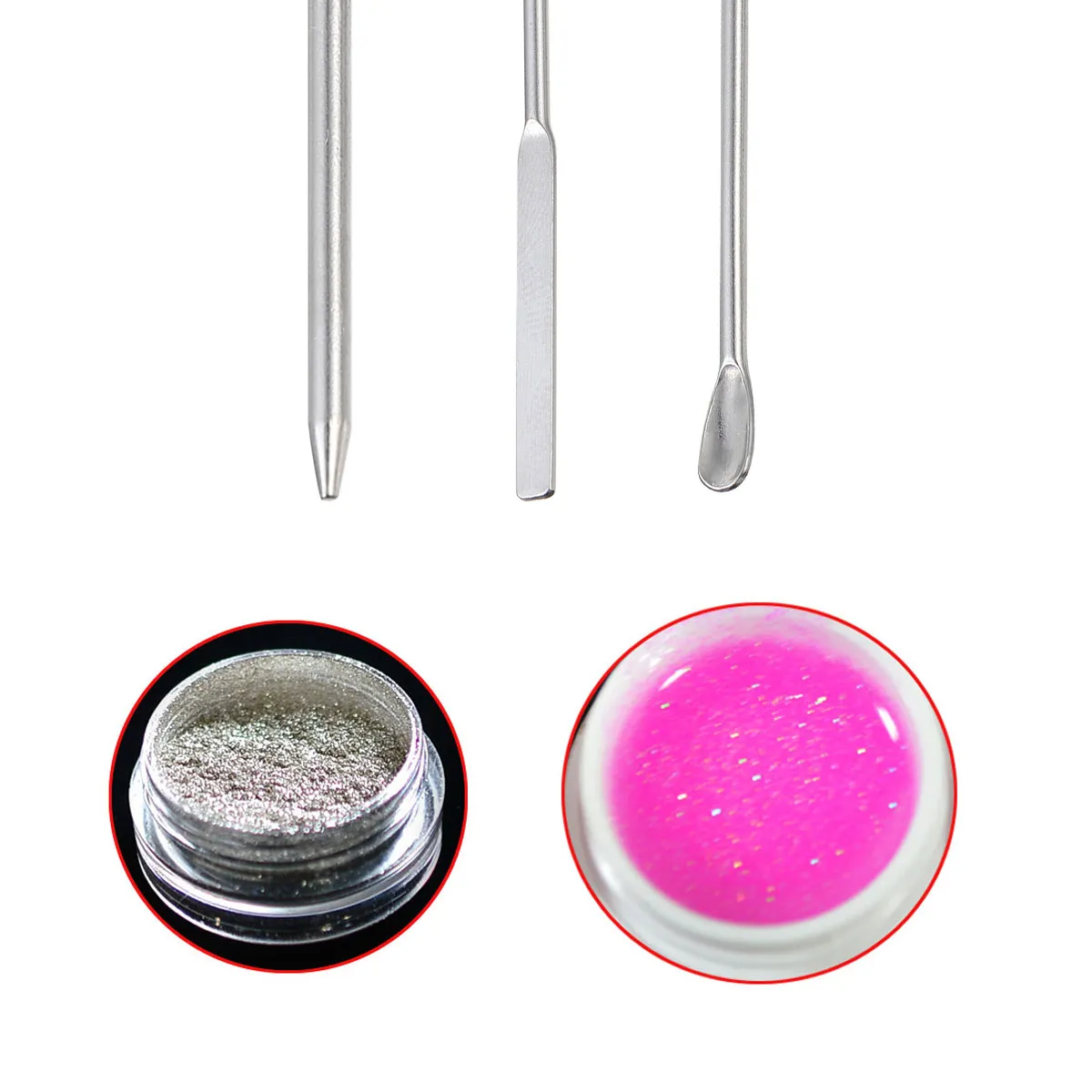 

Набор из 9 профессиональных инструментов для нейл-арта: ложки-шпатели из нержавеющей стали для смешивания УФ-геля и пигментов