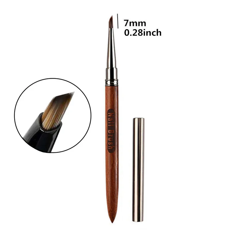 Brosse à ongles triangulaire en forme de pétale, 4 styles, acrylique, pour Nail Art, rayures, grille, peinture de fleurs, stylo de dessin, outils de manucure