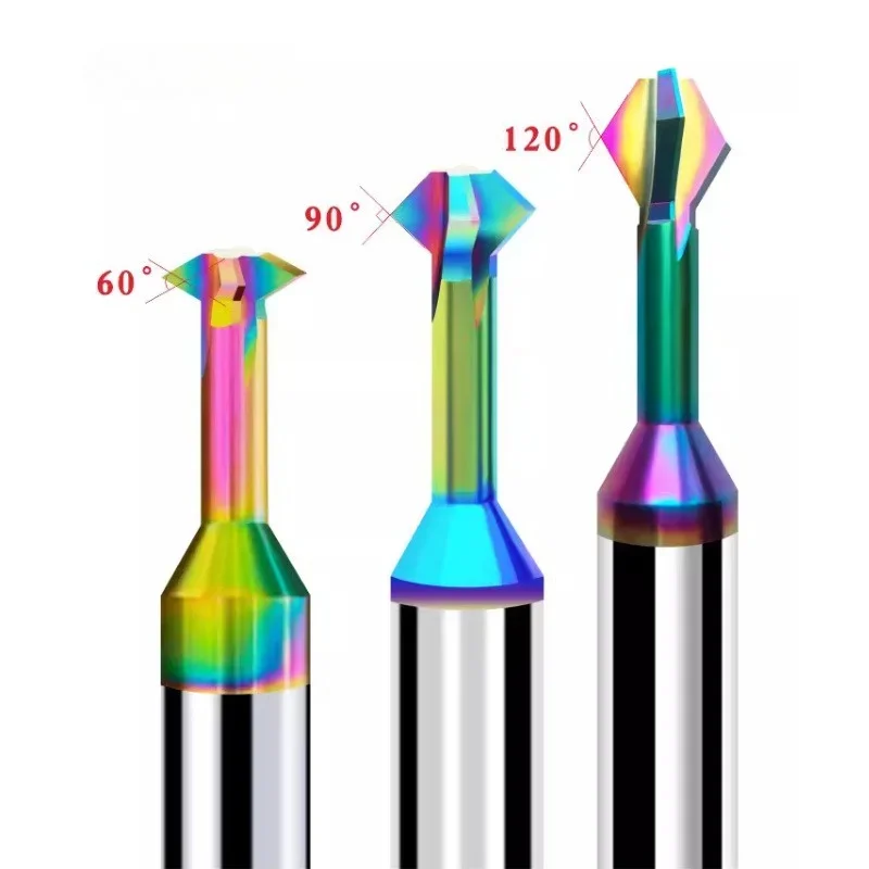 HRC58 초경 챔퍼링 커터 60 120 90도 상하 양면 가공 코팅 밀링 커터 챔퍼 공구