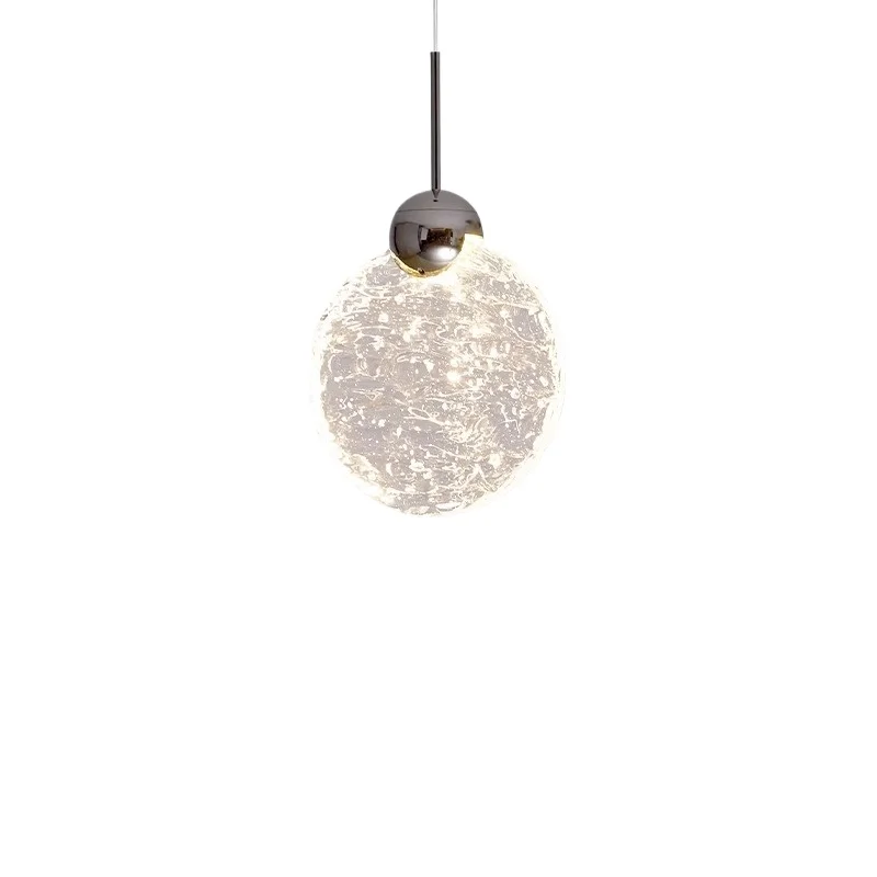 

Italian minimalist bedroom bedside, small chandelier simple and light luxury, crystal floating ice entrance lamp