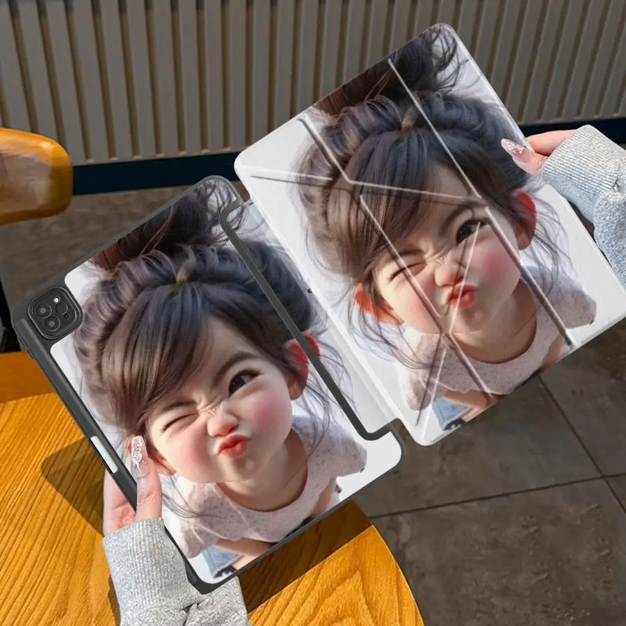 Tablet Case For iPad Mini 6 7 Pro 11 10 9 8 7 th 12.9inch Pro 2025 Air 4 5 M3 M2 M4 11inch Holder Cover Playful Grimace Girl