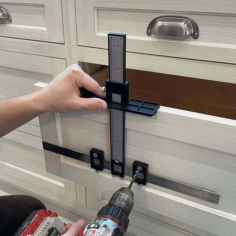 

Handle Knob Template Locator Hole Punch Tool Location Drill Bit Drill Punch Locator Jig Drill Guide Cabinet for Woodworking