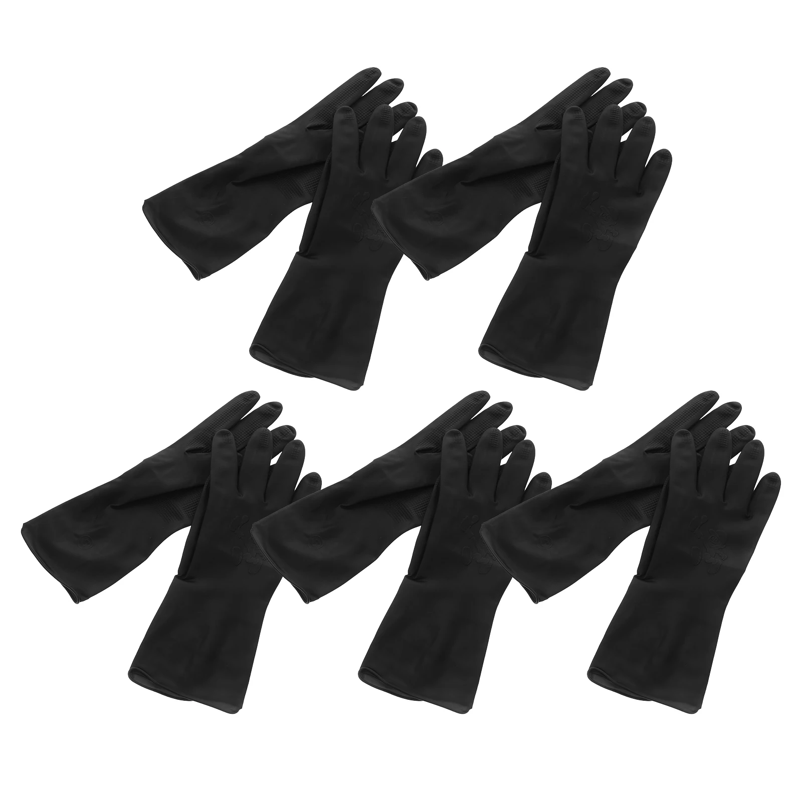 

5pcs Waterproof Anti-Slip Gloves Hair Salon Dyeing Heatproof Reusable Protection for Coloring Tattooing Gardening Black
