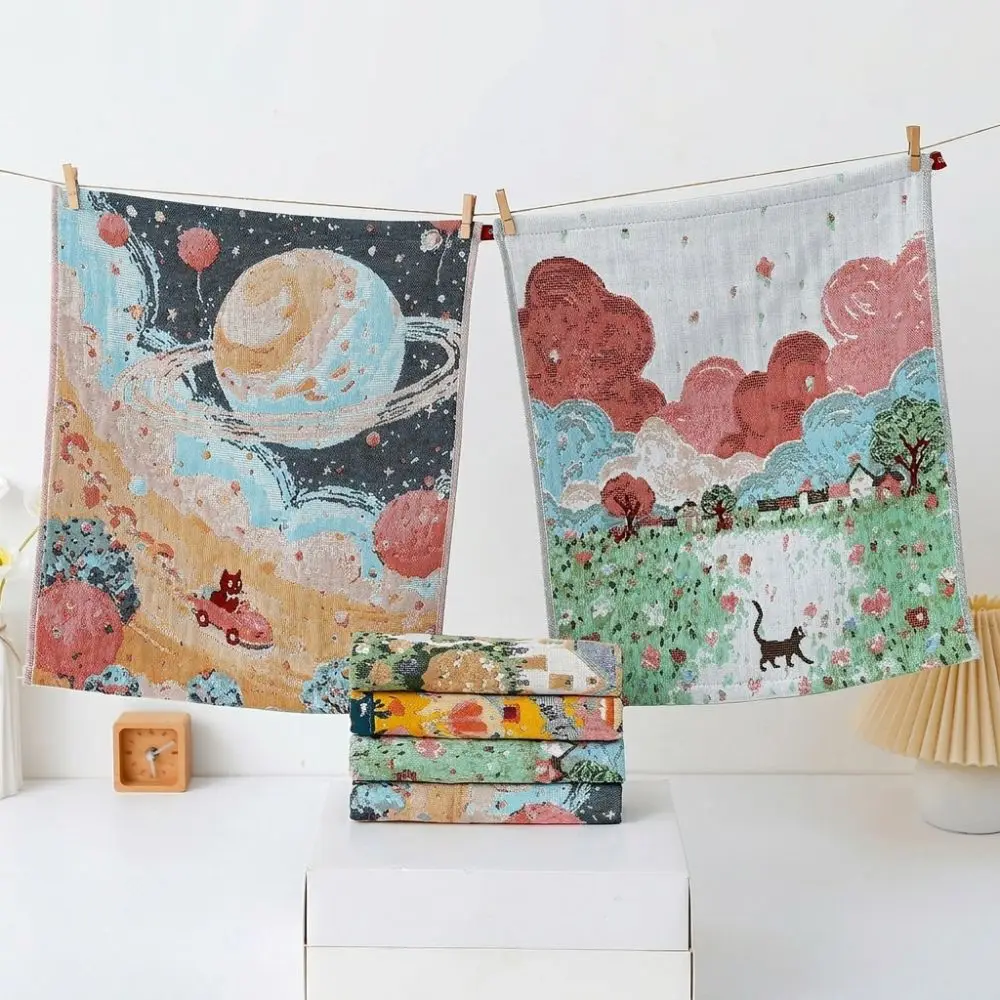 34x40cm Large Hand Towel Quick Dry Decorative Kitchen Towel 4 Layer Cotton Gauze Pure Cotton Dish Cloth Home Restaurant