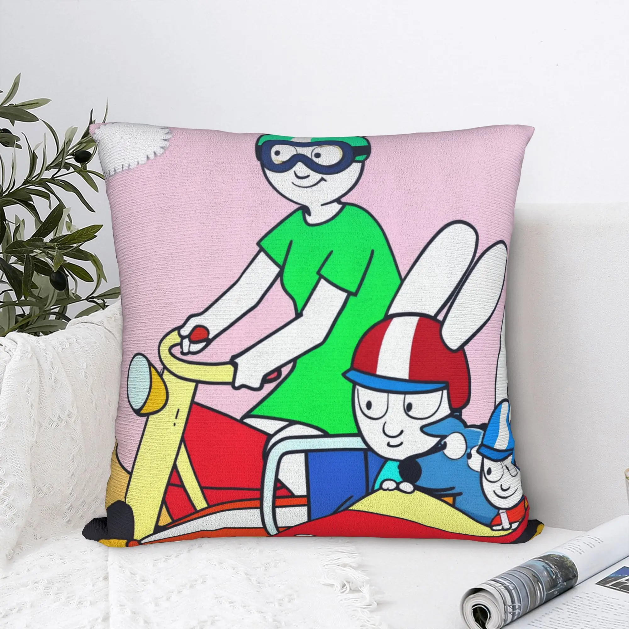 Simons Super Rabbits   Pillow Case  Cute Funny Pillow Cover Design Pillowcases For Office Car Home Decor