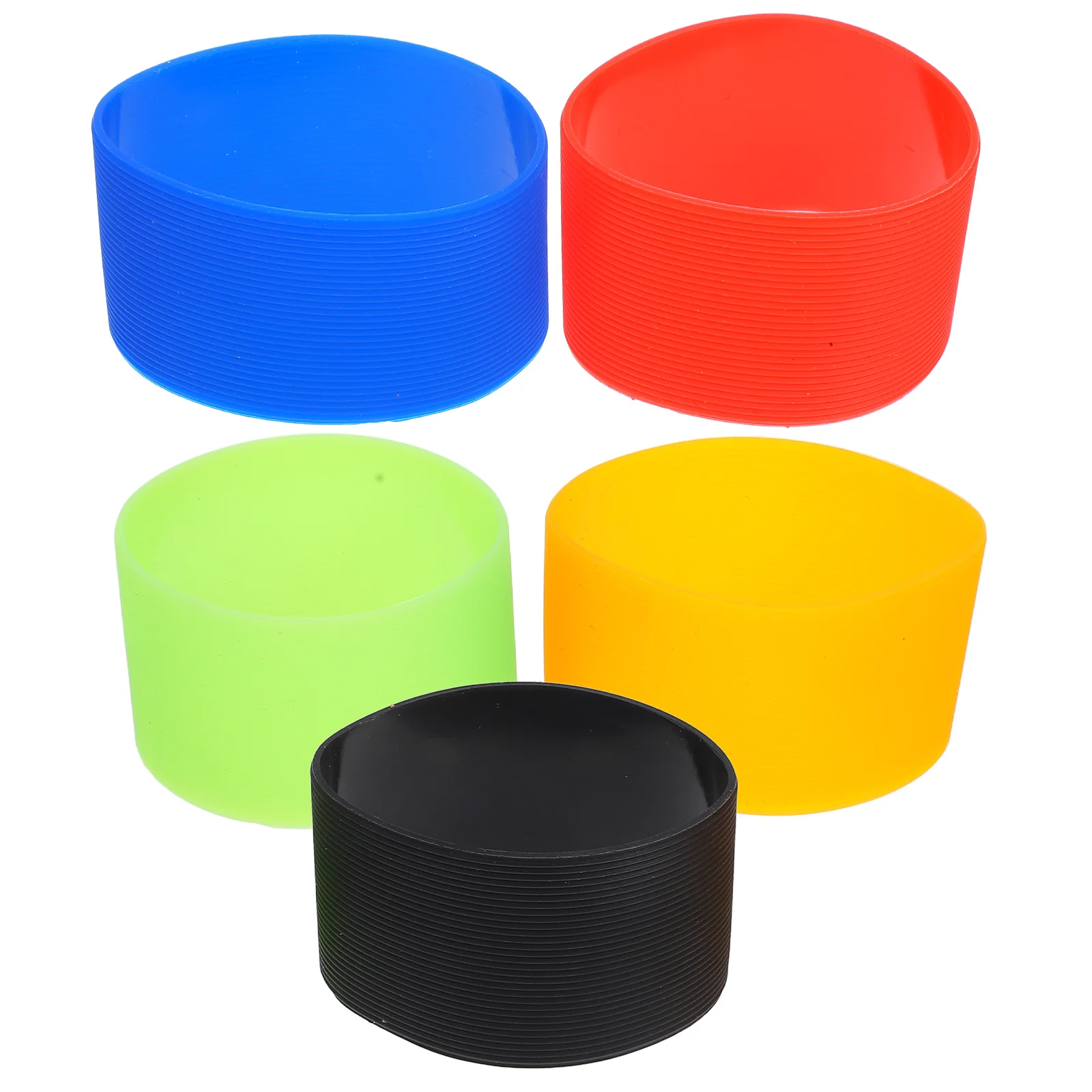 

5 Pcs Silicone Cup Cover Heat Resistant Bottle Band Covers Insulation for Hot Drinks Protector Sleeves Set