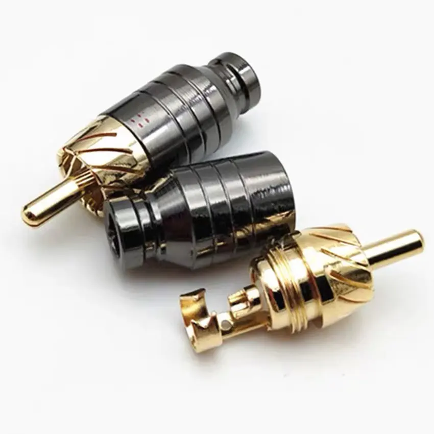 Luxury Soldering RCA Plug Jack Connector Speaker Audio Output/Input Adapter Plug Gold plated Earphone connector jack