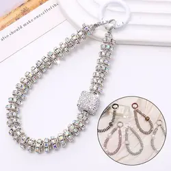 LLavero de diamantes de imitación para teléfono, correa de muñeca brillante y brillante, cristal de diamante, cuerda antipérdida, accesorios para teléfono