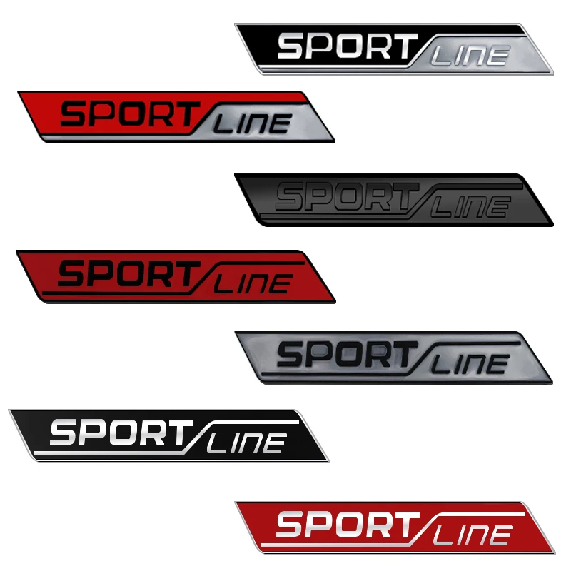 Metal Sport Line Grille Sticker Car Rear Trunk Body Emblem Badge for Skoda Yeti Octavia Superb Fabia Kamiq Karoq Kodiaq Rapid