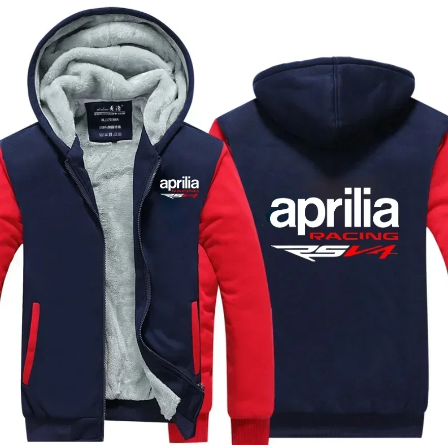 Nouveau hiver imprimé APRILIA logo de voiture épaissi manteau décontracté hommes fermeture éclair ho