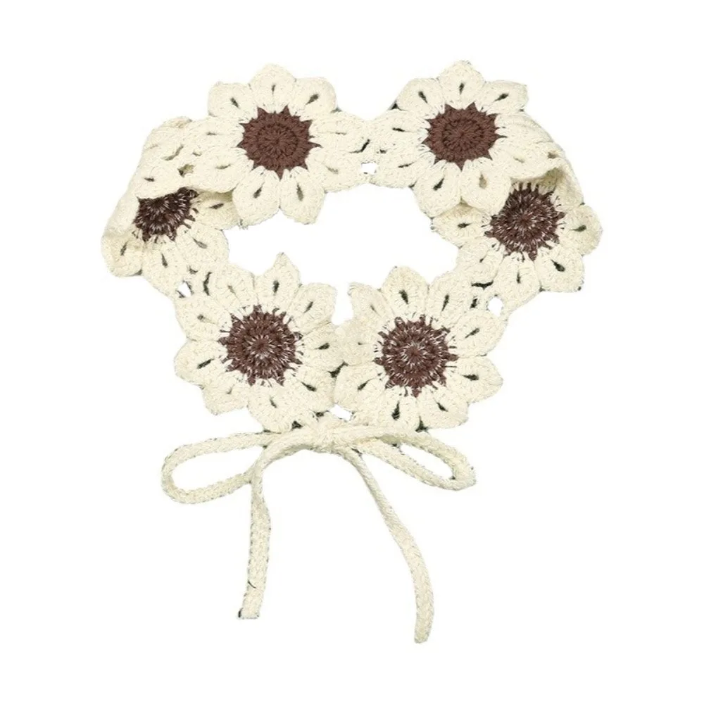 

Turban Flowers Hairband Scarf Colorful Pastoral Style Headscarf Bandana French Style Knitted Hair Band Clothing Accessories