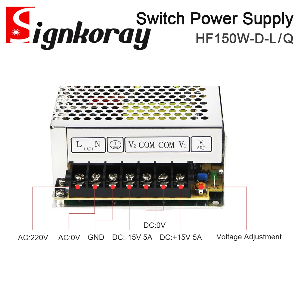 SignkoRay-Interruptor de fuente de alimentación para láser Galvo, conjunto de cabezal y energía Solar, HF150W-D-L + 15V5A -15V5A HF150W-D-Q + 24V4A -24V4A