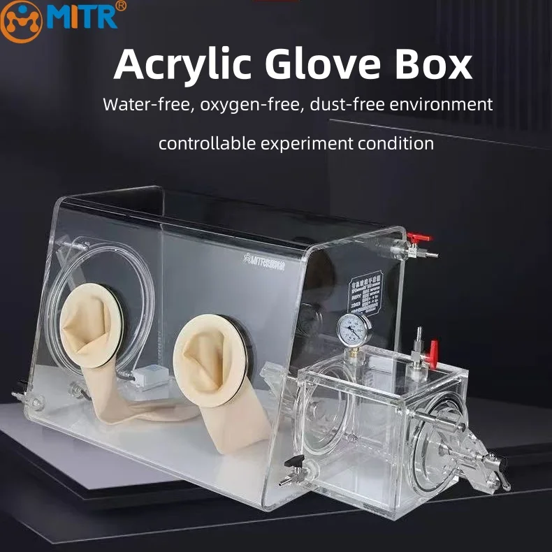 Laboratory acrylic glove box, optional water and oxygen controller