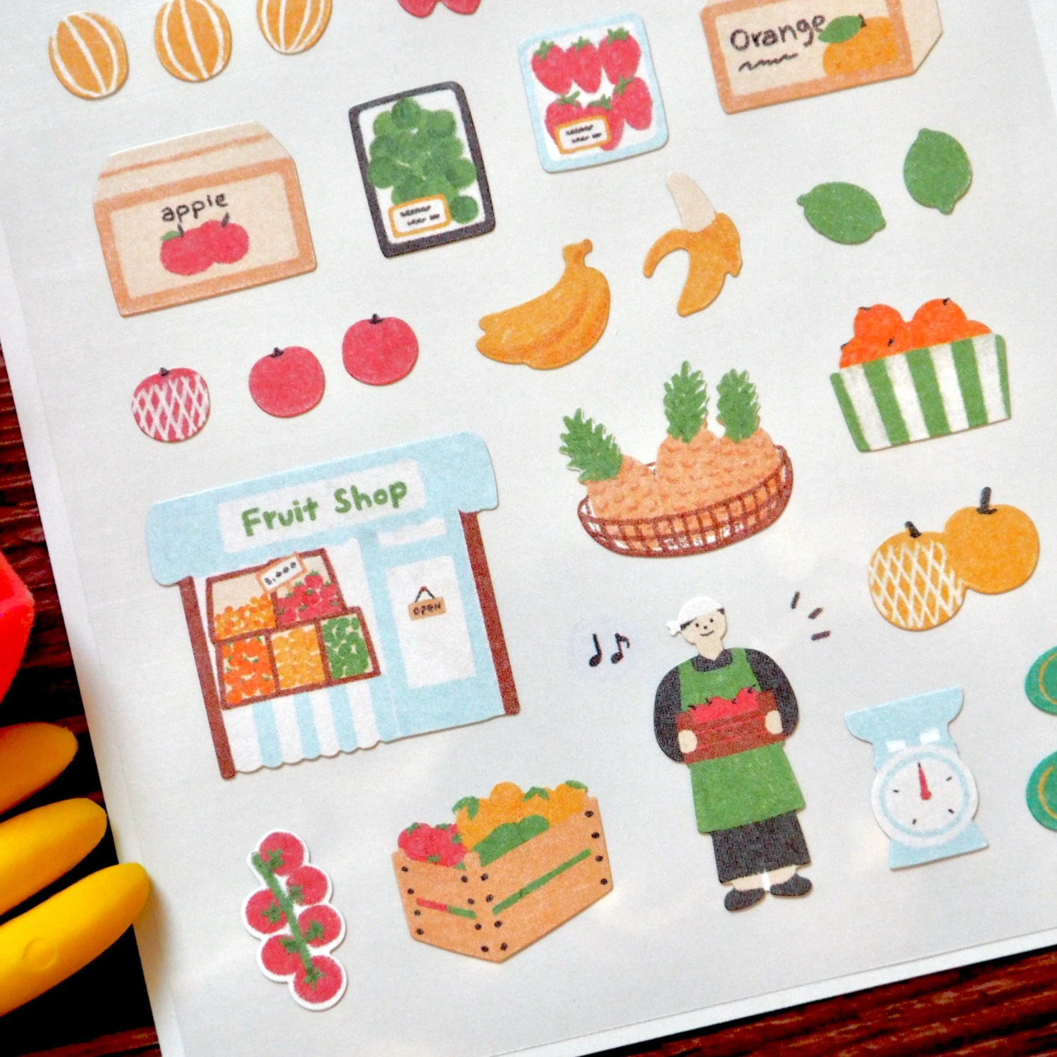 Korean Import Suatelier Vegetable Fruit Shop Paper Stickers Scrapbooking Diy Journal Stationery Sticker Decor Supplies 1180