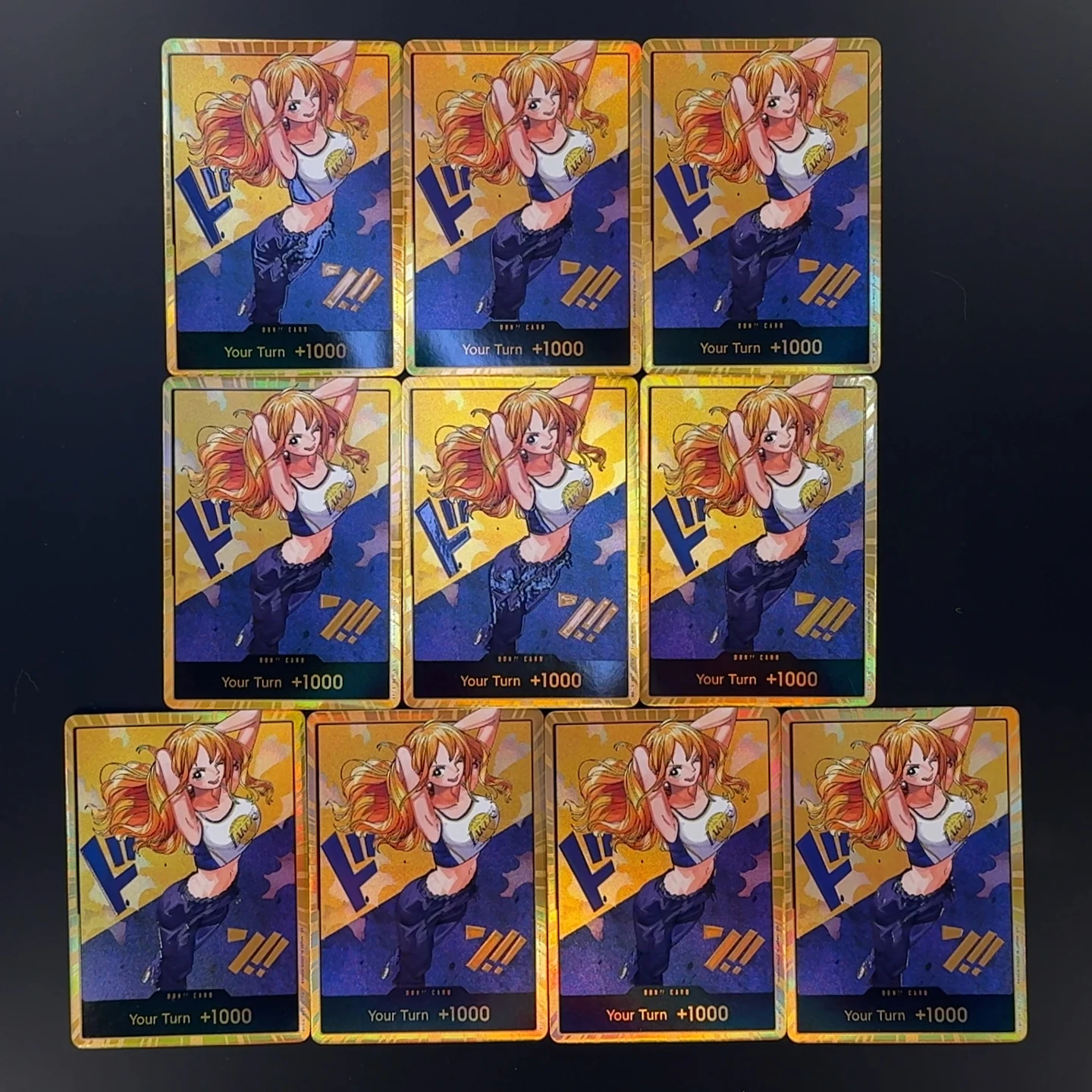 One Piece TCG OPCG Englische DON-Karte 3D-Texturierte Strohhut-Team X Lakers Luffy Zoro Nami Chopper Robin Anime Sammelkarten