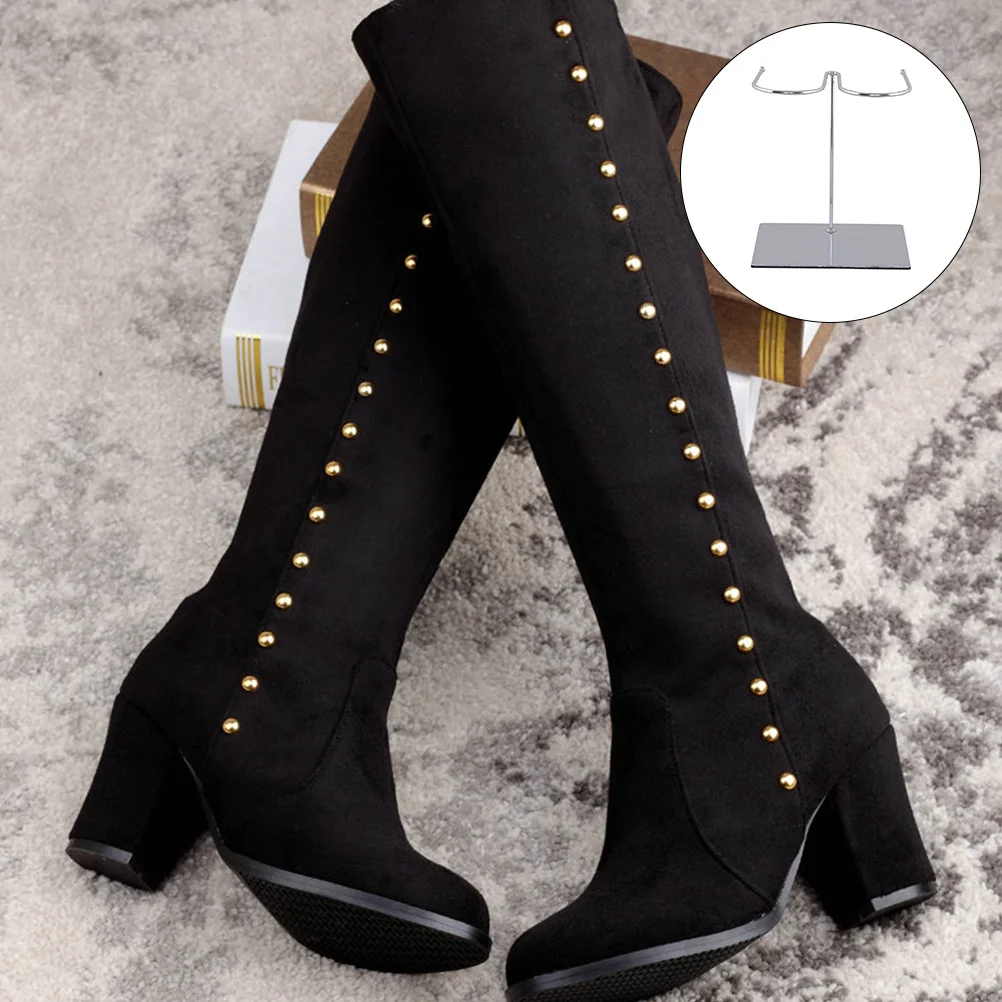 

1pc Stainless Steel Display Silver Shoes Holder For Store Home Use Boots Storage Rack Shoes Display Holder Boots