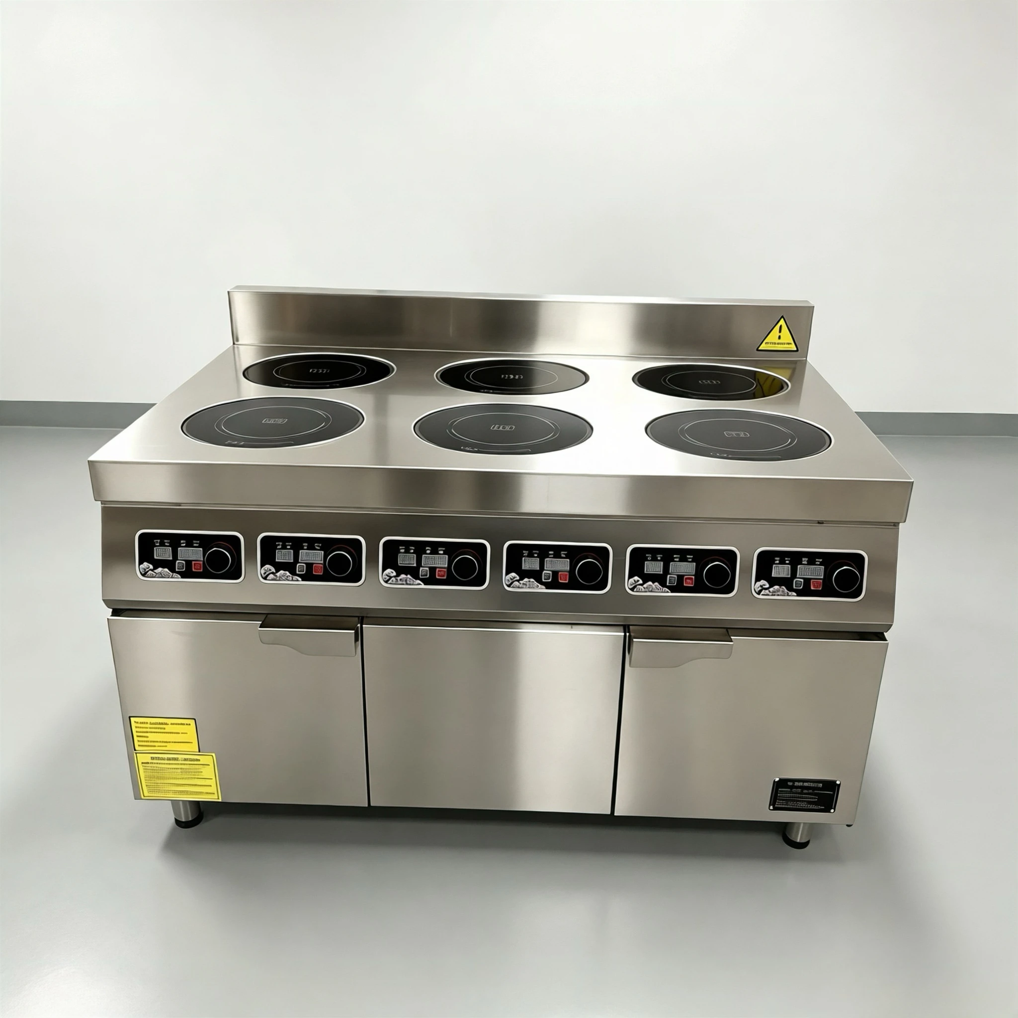 Commercial 6 Burner Induction Stove With Cabinet 3.5KW * 6 Heavy Duty Cabinet Type Induction Cooktop For Restaurant & Catering
