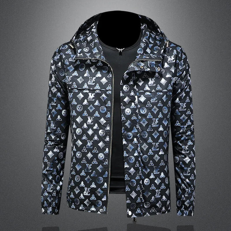 

Spring 2026 Men's Casual Hooded Jaet Thin Outerwear Large Size Polyester Long Sve Zipper Closure Youth Faion Casual Sle