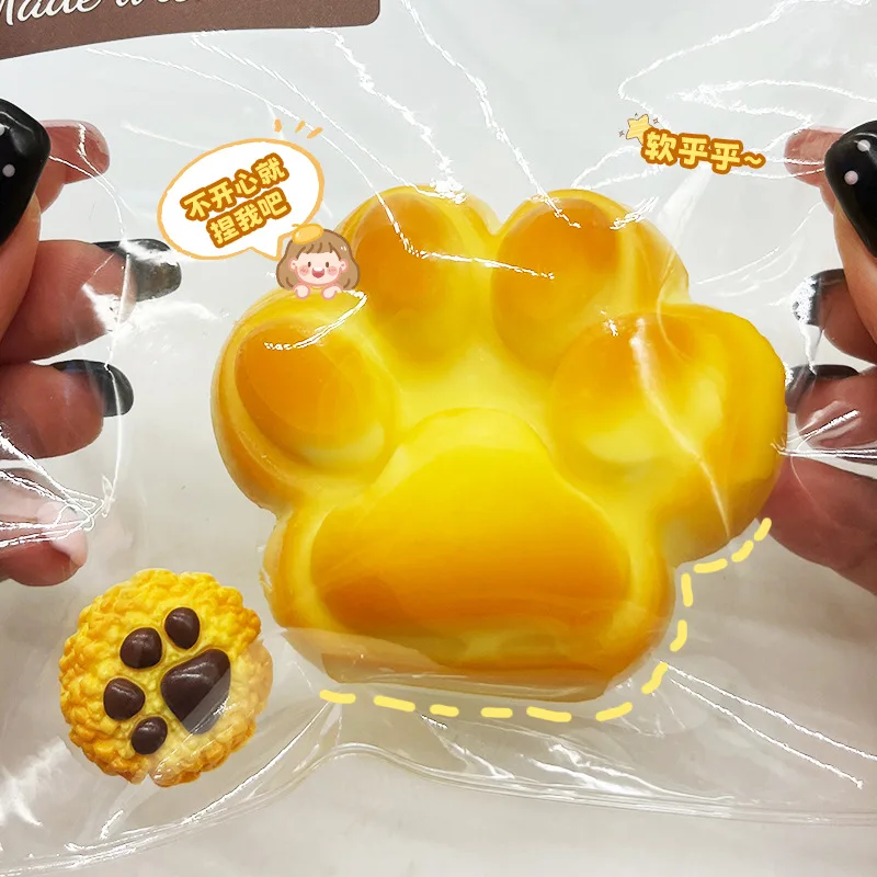 Simulação bonito gato pata pitada macio mochi brinquedos silicone carvão grelhado gato pata espremer lento rebote crianças feliz brinquedos sensoriais