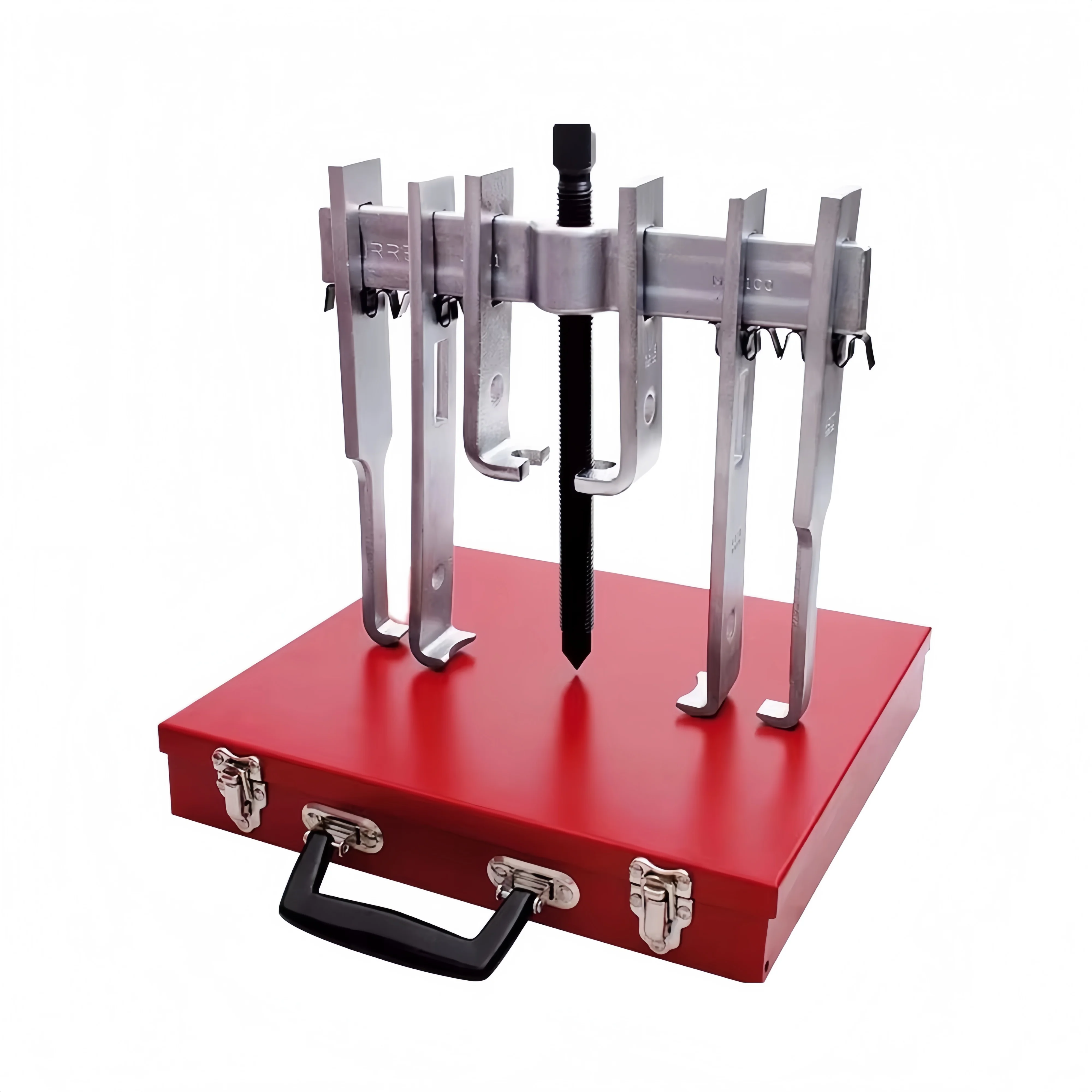 10-Ton Straight Jaw Gear Puller Set 12-Piece with Interchange  le Jaws & Metal Box Model 4234B