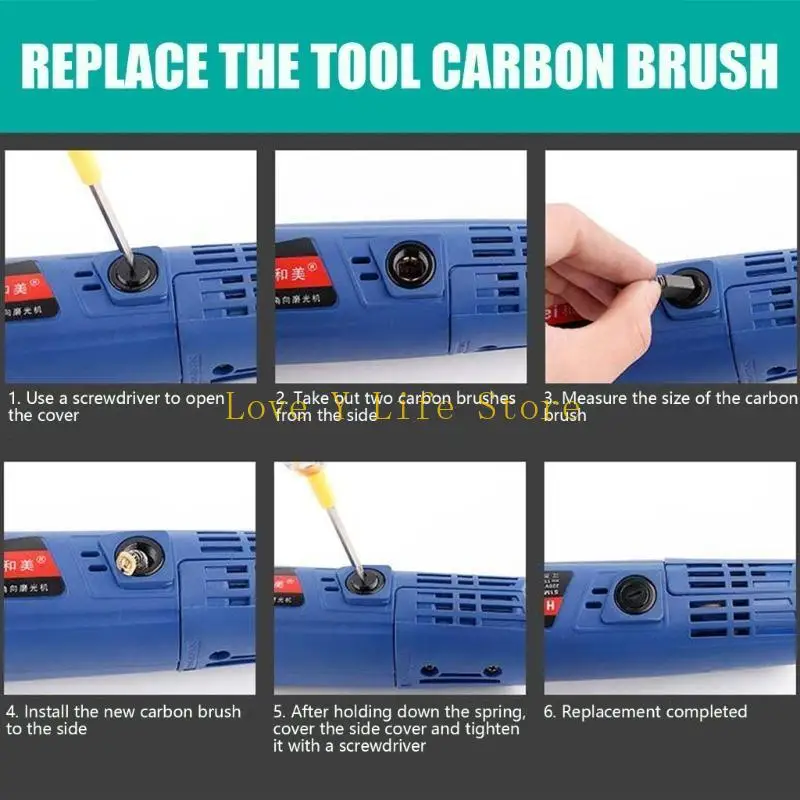 Busie carbonio del motore elettrico L74C 4pcs Sostituzione per spazzole per utensili per utensili elettrici