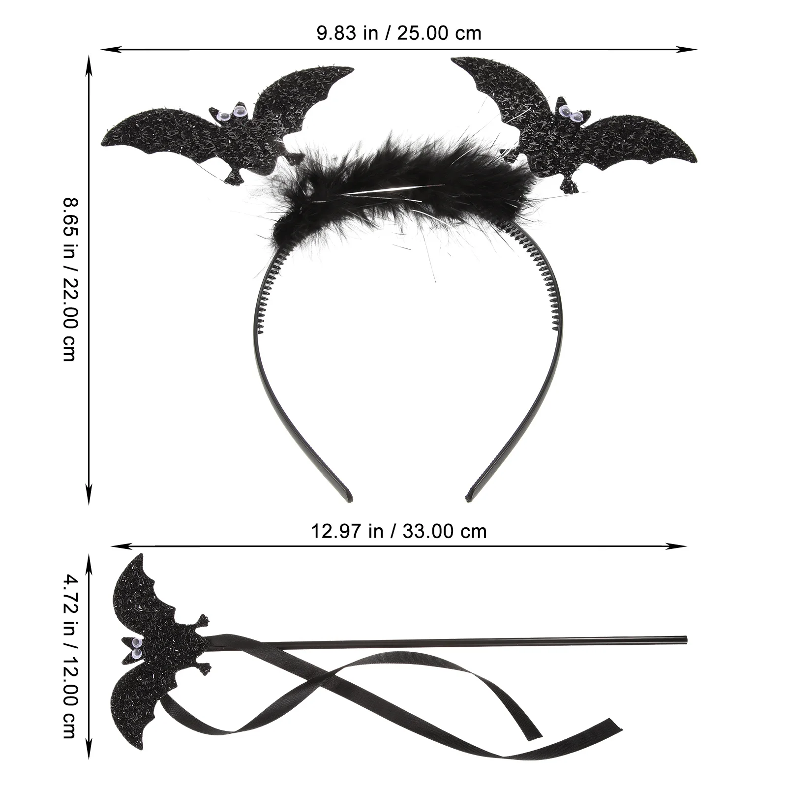 1 ensemble de bandeau chauve-souris d'halloween, baguette légère et confortable, accessoires pour cheveux de chauve-souris pour mascarade, fête Cosplay pour femmes