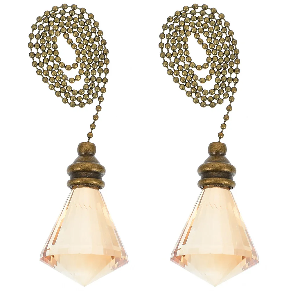 

2 шт. цепочки-удлинители для потолочных вентиляторов и светильников, декоративные, из хрустального стекла и меди, для DIY проектов