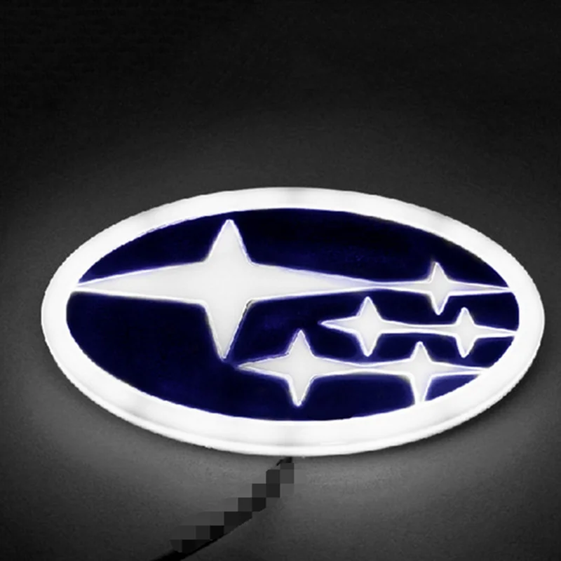 14X7.3cm Car Front Grille LED Rear Trunk Emblem Light Badge Sticker for Subaru STI Forester XV Outback Impreza Legacy WRX BRZ