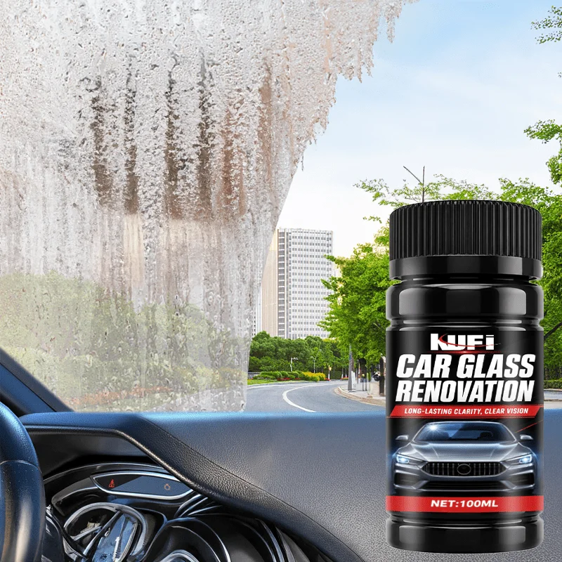 Professional Car Glass Oil Film Remover Paste, Removes Stains & Oil Film, Powerful Descaling & Water Spot Remover Cream