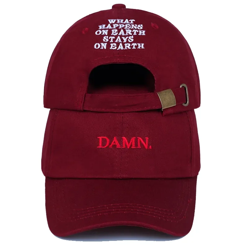 

Unisex Spring summer DAMN Hats Embroidered Earth Dad Hat Hip Hop cap Kendrick lamar Rapper Snapback hats Baseball Cap wholesale