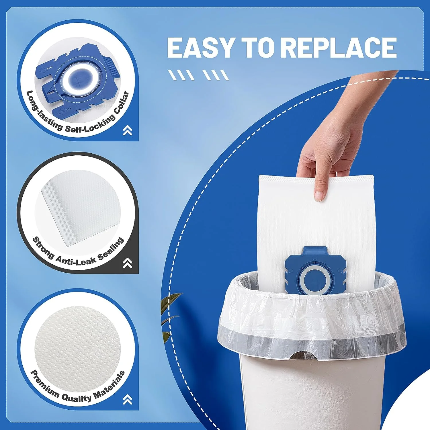 Staubsaugerbeutelfilter für Hyclean GN Staubsauger Classic C1 Complete C2 Complete C3, S2 S4 S5 S6 S8-A58E