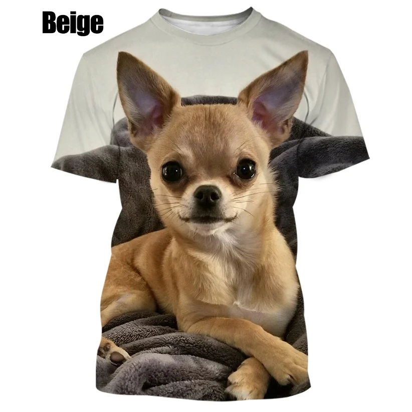 2022 Cute Chihuahua Dog Vivid 3d Tshirt Men 2022 New Casual Breathable T Shirt Homme/Woman Funny T-shirt