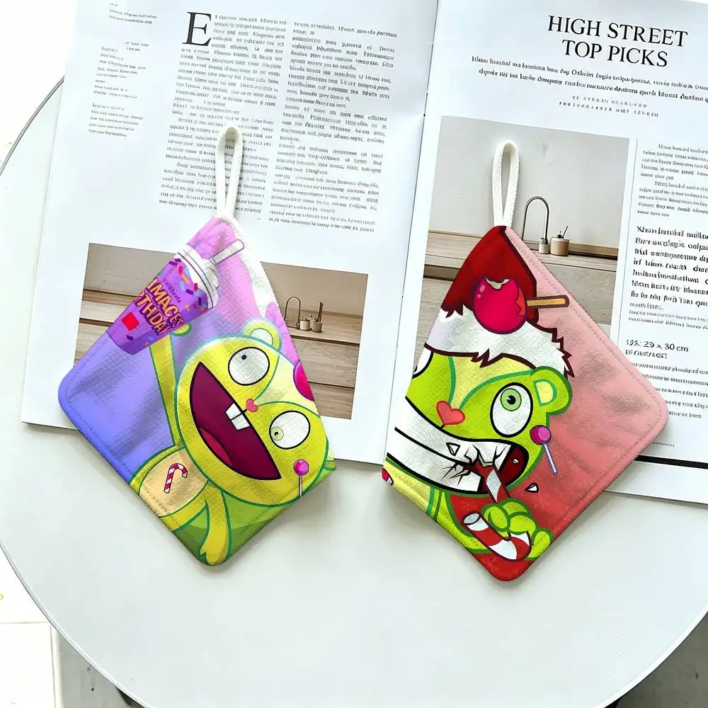 H-Happys-Tree-F-Friends HTF Nutty Household Hanging Towel, Polyester Cotton Hand Wiping Towel, Sturdy for Bathroom Bedroom